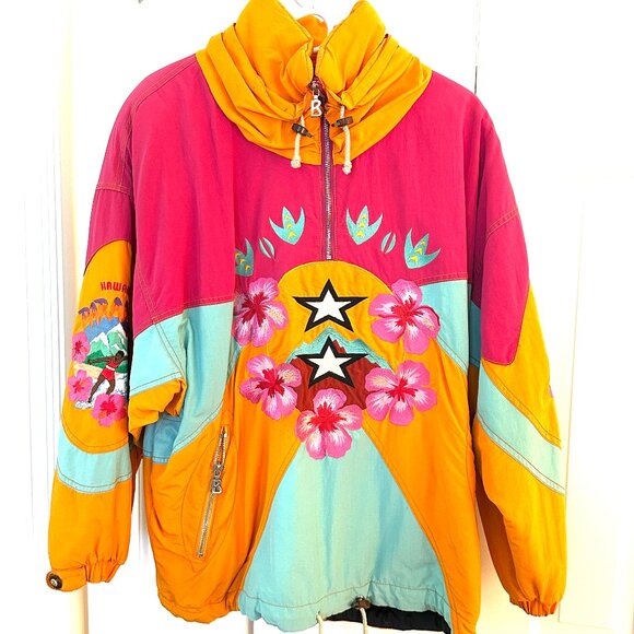 BOGNER SKI JACKET (PULL OVER),  VINTAGE HAWAII THEME - Picture 1 of 11